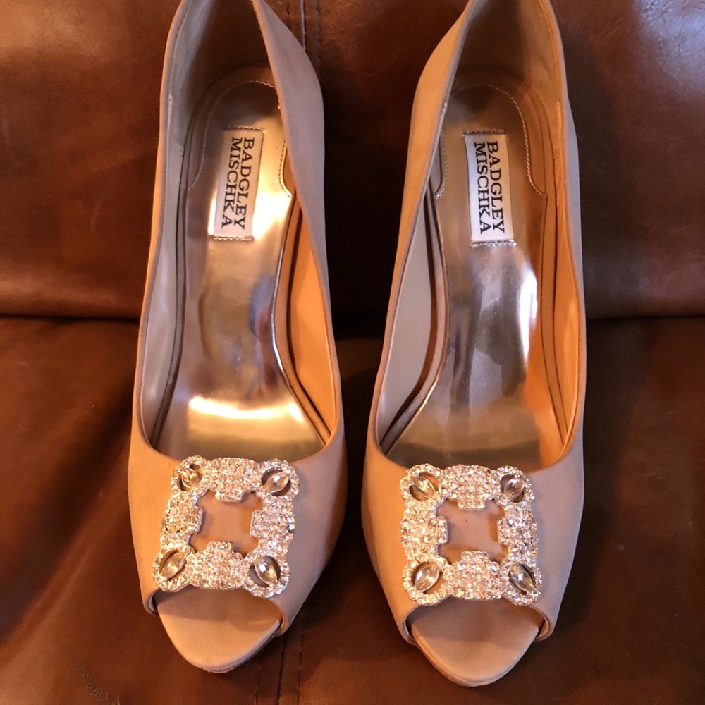 Badley Mishka silk satin pumps